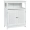MDF Bathroom Storage Cabinet with Shutter Doors and Adjustable Shelves
